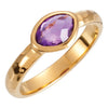 18K Yellow Vermeil Amethyst Ring Size 8