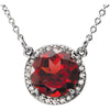 14k White Gold Mozambique Garnet & 0.05 ctw. Diamond 16-inch Necklace