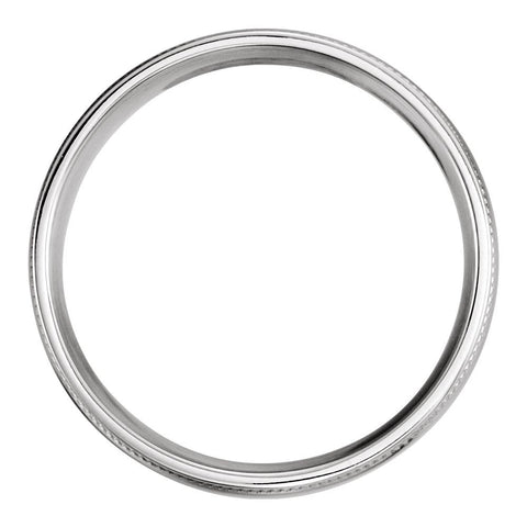 14k White Gold 6mm Coin Edge Design Band Size 10