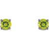 14k White Gold Imitation Peridot Youth Earrings