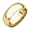 14k Yellow Gold 7mm Milgrain Comfort-Fit Band, Size 8.5