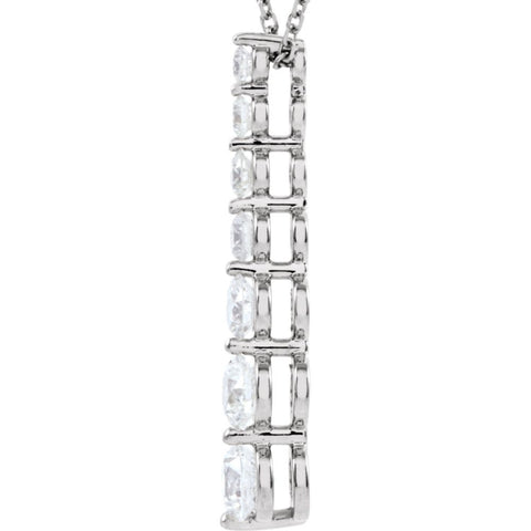 14k White Gold Journey Diamond Necklace