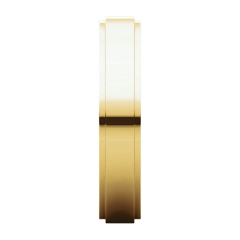 14k Yellow Gold 4mm Flat Edge Band, Size 10