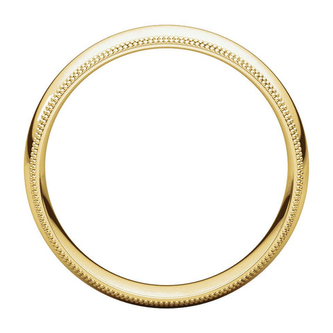 14k Yellow Gold 6mm Double Milgrain Comfort Fit Band, Size 9.5