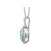 Sterling Silver Light Blue Cubic Zirconia 18" Necklace