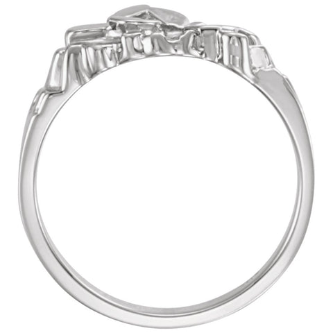 14k White Gold Nugget Ring Mounting, Size 11