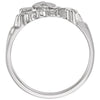14k White Gold Nugget Ring Mounting, Size 11