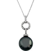 Tahitian Cultured Pearl and Diamond Pendant in 14k White Gold