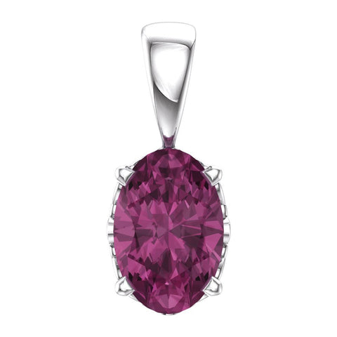 14k White Gold Pink Tourmaline Pendant