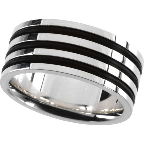 Sterling Silver Men's Fashion Ring, Size 11