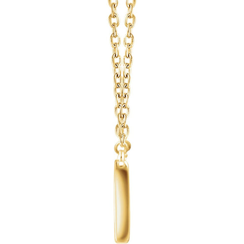 14k Yellow Gold 3/8 CTW Diamond Rectangle 16-18" Necklace