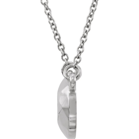 14k White Gold Faceted Design Circle 16.5" Necklace