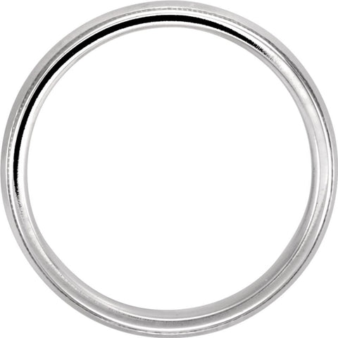 14k White Gold 5mm Knife Edge Comfort Fit Milgrain Band Size 8