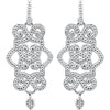 14k White Gold Granulated Design Earrings with Backs