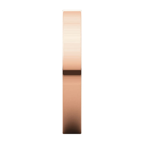14k Rose Gold 3mm Flat Band, Size 6