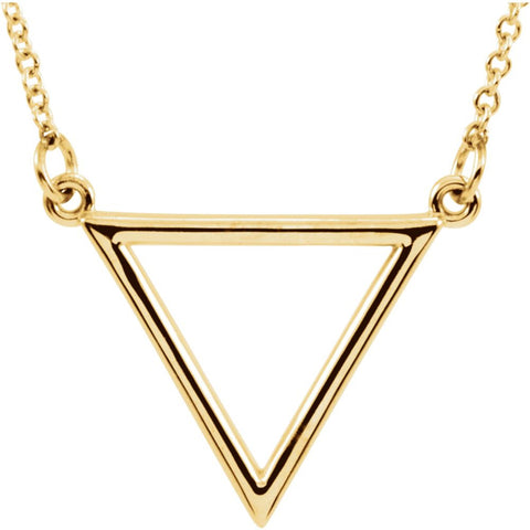 14k Yellow Gold 15.4x19mm Triangle 16" Necklace