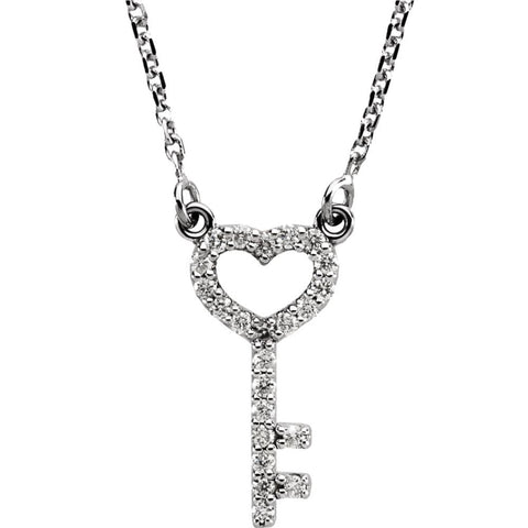 14k White Gold 1/10 CTW Diamond 16" Necklace