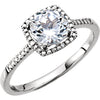 0.01 CTTW Halo-Styled Ring in Sterling Silver ( Size 7 )
