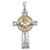 Two-Tone Gold Claddagh Cross