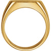 10k Yellow Gold 16mm Men's Signet Ring with Brush Top Finish, Size 11