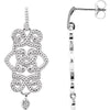 Pair of Precious Metal Fashion Granulated Earrings with Backs in 14k White Gold