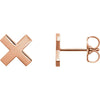 14k Rose Gold "x" Earrings ( 7.9x7.9 MM )