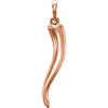14k Rose Gold 24mm Horn Pendant