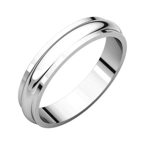 Sterling Silver 4mm Half Round Edge Band, Size 11