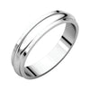 04.00 mm Half Round Edge Wedding Band Ring in Sterling Silver (Size 11 )
