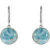 Sterling Silver Larimar Lever Back Earrings