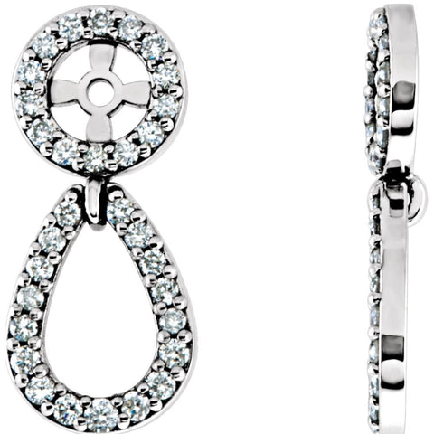 14k White Gold 1/3 CTW Diamond Earring Jackets