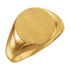 15.00 mm Men's Signet Ring with Brush Finished Top in 14k Yellow Gold ( Size 10 )