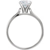 14k White Gold 6.5mm Round Solitaire Engagement Ring Mounting , Size 7