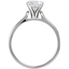 14k White Gold 6.5mm Round Solitaire Engagement Ring Mounting , Size 7