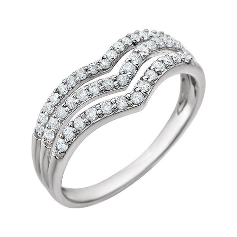 14k White Gold 3/8 CTW Diamond Ring, Size 7