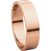 14k Rose Gold 5mm Flat Band, Size 10