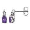 14K White Gold Amethyst & 0.02 CTW Diamond Accented Earrings