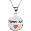 Heart U Back Rescue Pendant With Chain in Sterling Silver