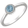 14K White Gold Swiss Blue Topaz "December" Birthstone Ring (Size 6)