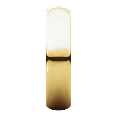 14k Yellow Gold 5mm Half Round Band, Size 8.5
