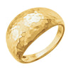 14K Yellow Gold 12mm Hammered Dome Ring (Size 7)