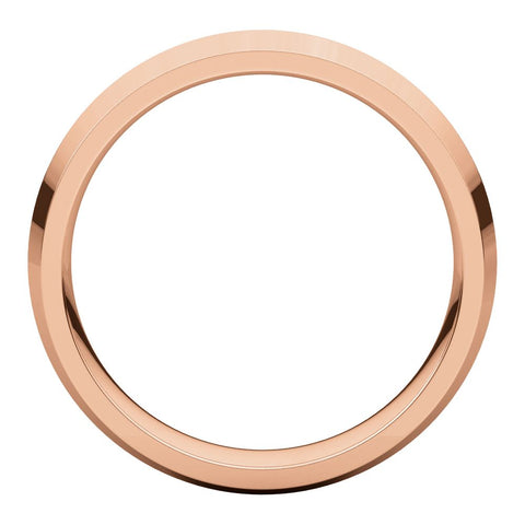 10k Rose Gold 6mm Knife Edge Comfort Fit Band, Size 7.5