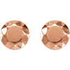 14k Rose Gold Faceted Design Circle Earrings
