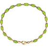 14k Yellow Gold Peridot 7" Bracelet