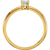 14k Yellow Gold Aquamarine "March" Youth Birthstone Ring, Size 3