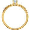 14k Yellow Gold Aquamarine "March" Youth Birthstone Ring, Size 3