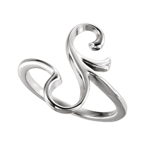 14k White Gold Freeform Ring, Size 7