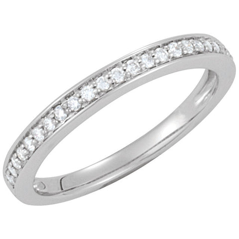 14k White Gold 1/5 CTW Diamond Band, Size 7