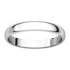 Sterling Silver 3mm Half Round Light Band, Size 7.5