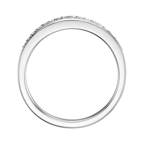 14k White Gold 1/8 CTW Diamond Band , Size 7
